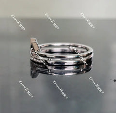 Doveggs round curved moissanite/lab grown diamond wedding band-3.5mm band width