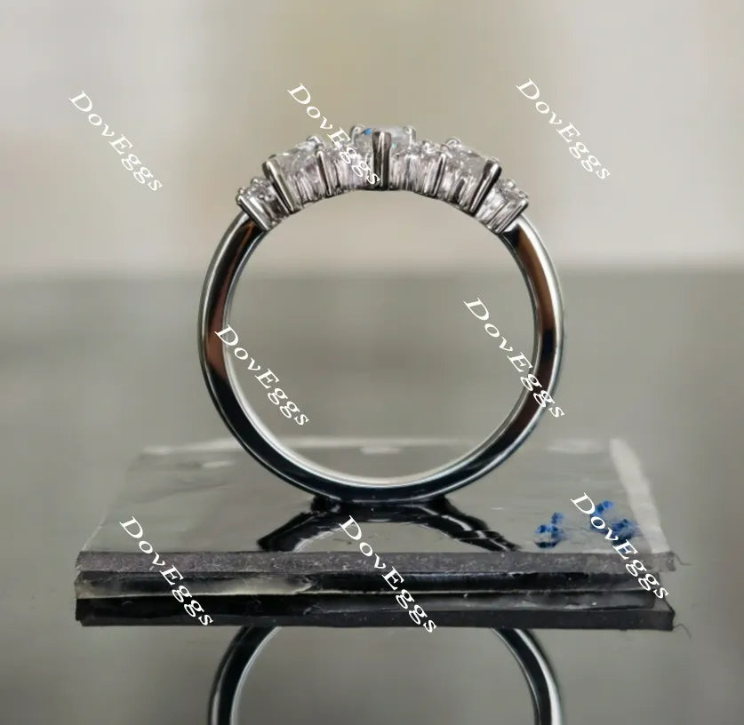 Doveggs crown moissanite /lab grown diamond engagement ring wedding band-2.0mm band width