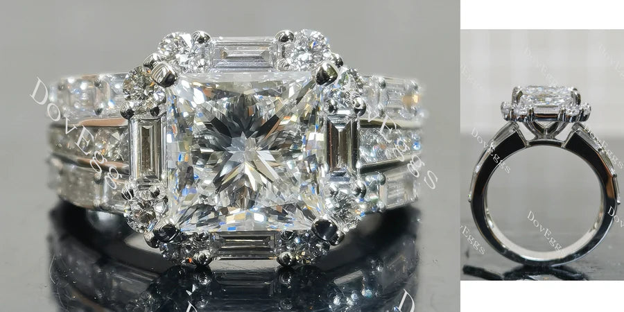 DovEggs halo pave art deco engagement ring only semi-mount only(Exclusively to DovEggs Stones)