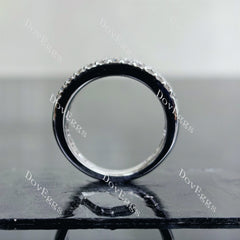 Doveggs round pave moissanite/lab grown diamond wedding band-8.0mm band width