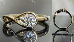 Doveggs 0.5ct round solitaire moissanite engagement ring