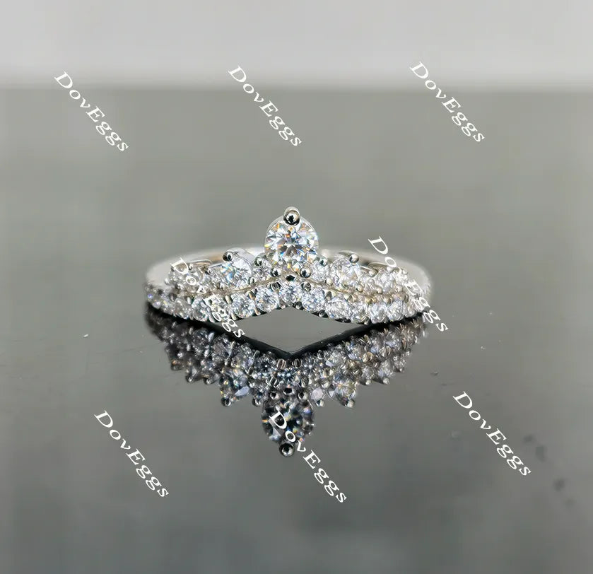 Doveggs curved crown moissanite /lab grown diamond wedding band(one piece of wedding band only)-1.7mm band width