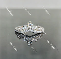 Doveggs curved crown moissanite /lab grown diamond wedding band(one piece of wedding band only)-1.7mm band width