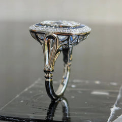 (size 4.25) Doveggs platinum 3.52ct Cushion F color VS1 Clarity Excellent cut Lab Grown Diamond Ring(certified)