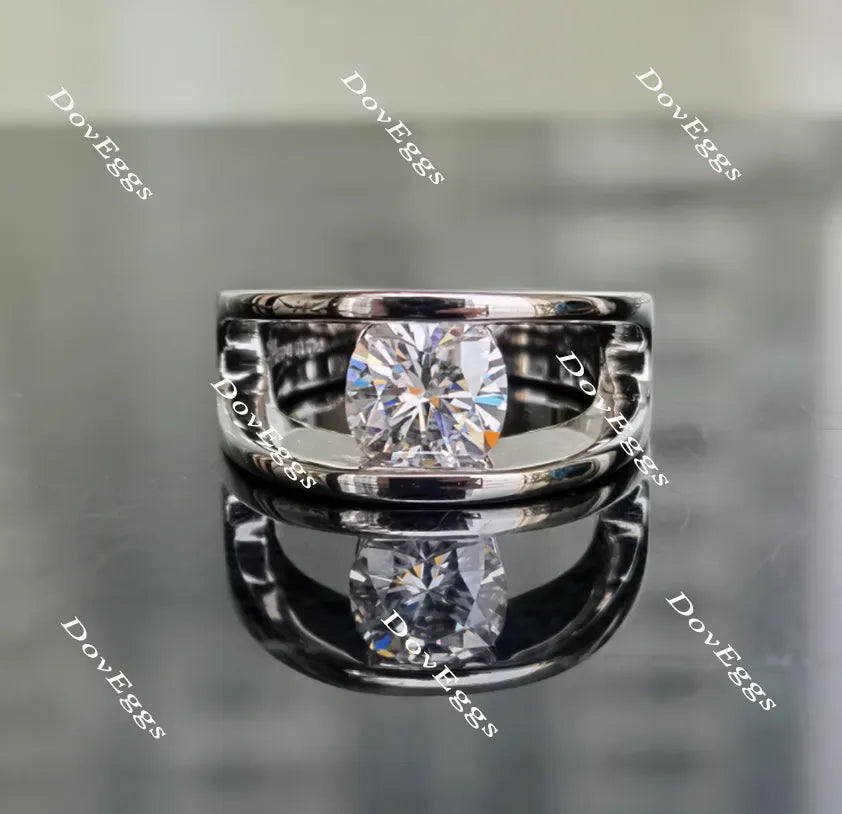 Doveggs round solitaire moissanite engagement ring