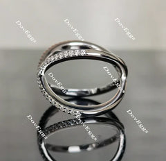 Doveggs half eternity pave moissanite/lab grown diamond wedding band-17mm band width