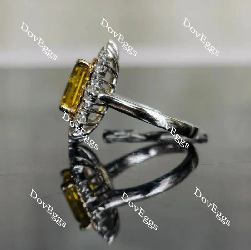 DovEggs double halo pave channel set engagement ring semi-mount only(Exclusively to DovEggs Stones)