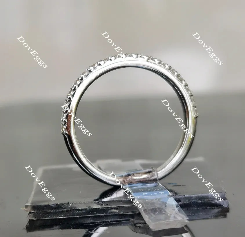 Doveggs half eternity pave moissanite/lab grown diamond wedding band(one piece of wedding band only)-1.8mm band width