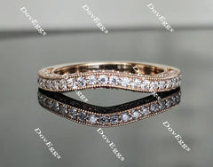 doveggs art deco moissanite/lab grown diamond wedding band-2.0mm band width