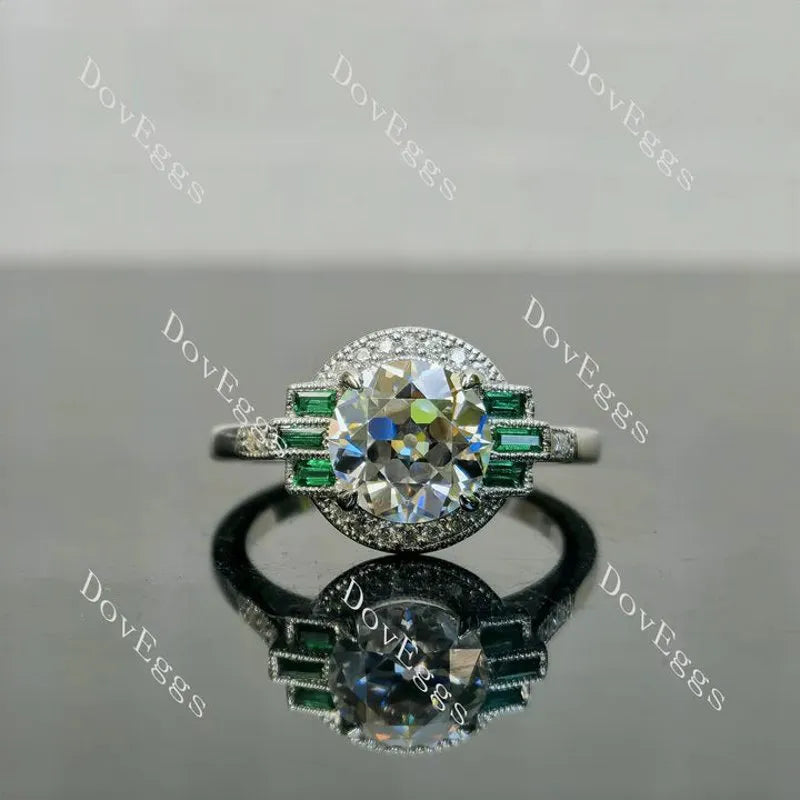 Doveggs halo atr deco engagement ring semi-mount only(Exclusively to DovEggs Stones)