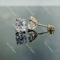 Doveggs oval moissanite push back earrings with accents for women