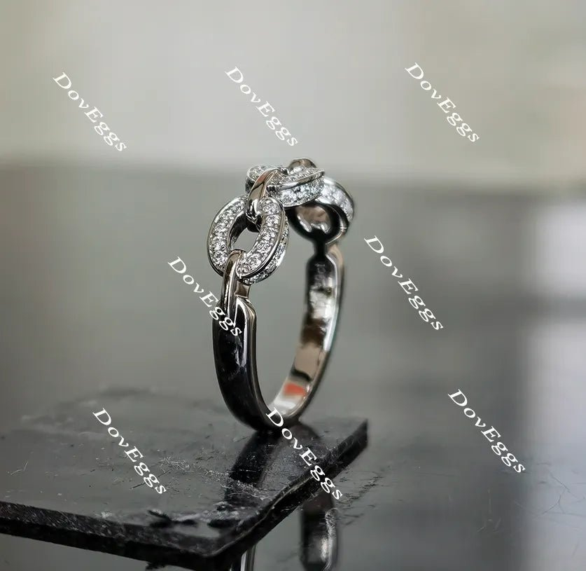 Doveggs Stacking moissanite/lab grown diamond wedding band for women-2.1mm band width