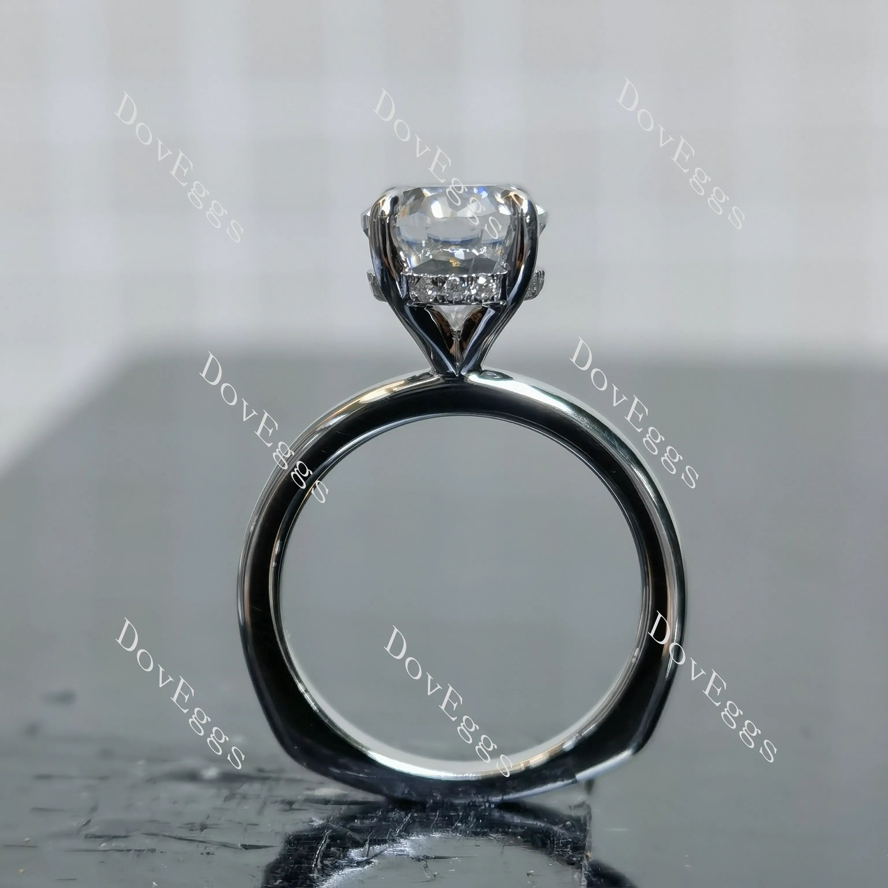 (size 4.75) Doveggs sterling silver 3ct oval moissanite engagement ring