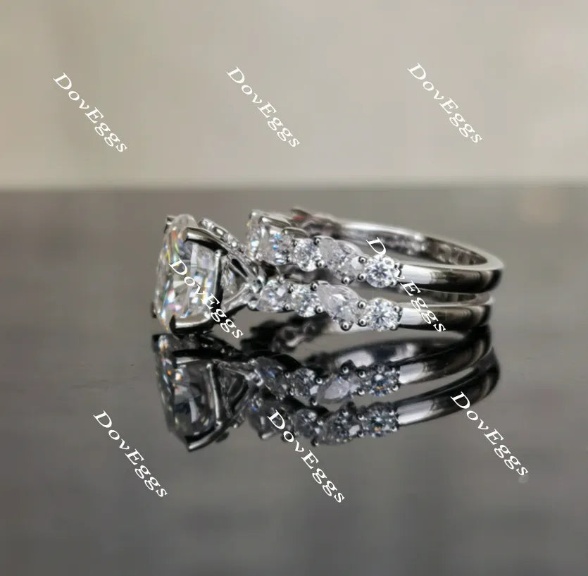 Doveggs half eternity moissanite/lab grown diamond wedding band for women(wedding band only)-2.0mm band width