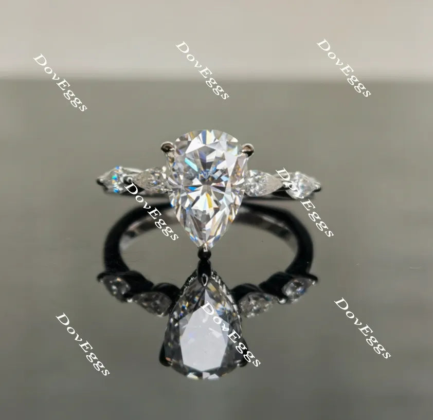 Doveggs pear hidden halo moissanite engagement ring (engagement ring only)