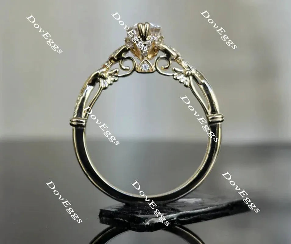 Doveggs vintage pave engagement ring only semi-mount only(Exclusively to DovEggs Stones)