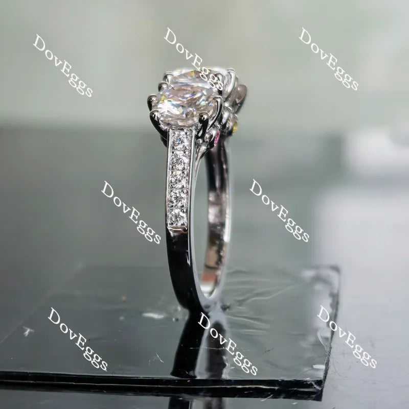 Doveggs cushion three-stone moissanite engagement ring