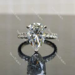 (size 7) Doveggs sterling silver 6ct pear moissanite engagement ring