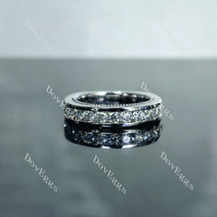 Doveggs round channel set moissanite/lab grown diamond wedding band-4.0mm band width