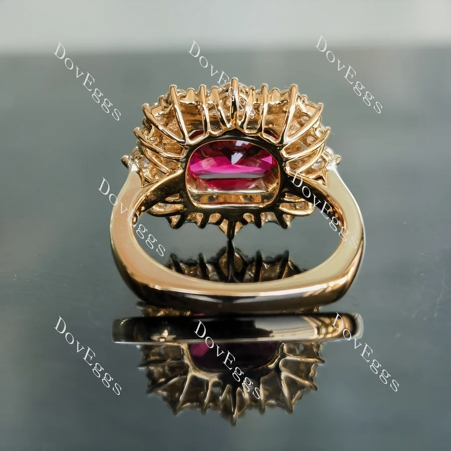 Doveggs east-west halo engagement ring only semi-mount only(Exclusively to DovEggs Stones)