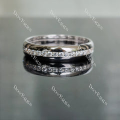 Doveggs round full eternity channel set moissanite/lab grown diamond wedding band-5.4mm band width