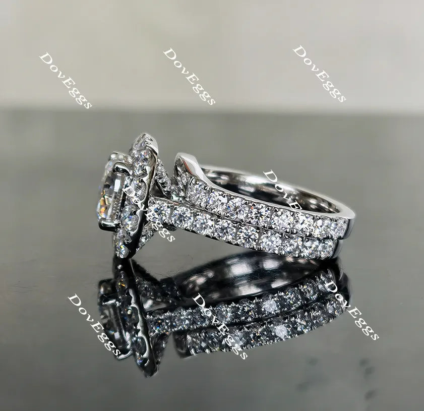 Doveggs round curved moissanite/lab grown diamond wedding band(wedding band only)-2.3mm band width