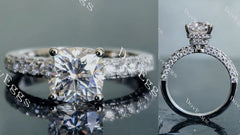 DovEggs half eternity pave engagement ring only semi-mount only(Exclusively to DovEggs Stones)