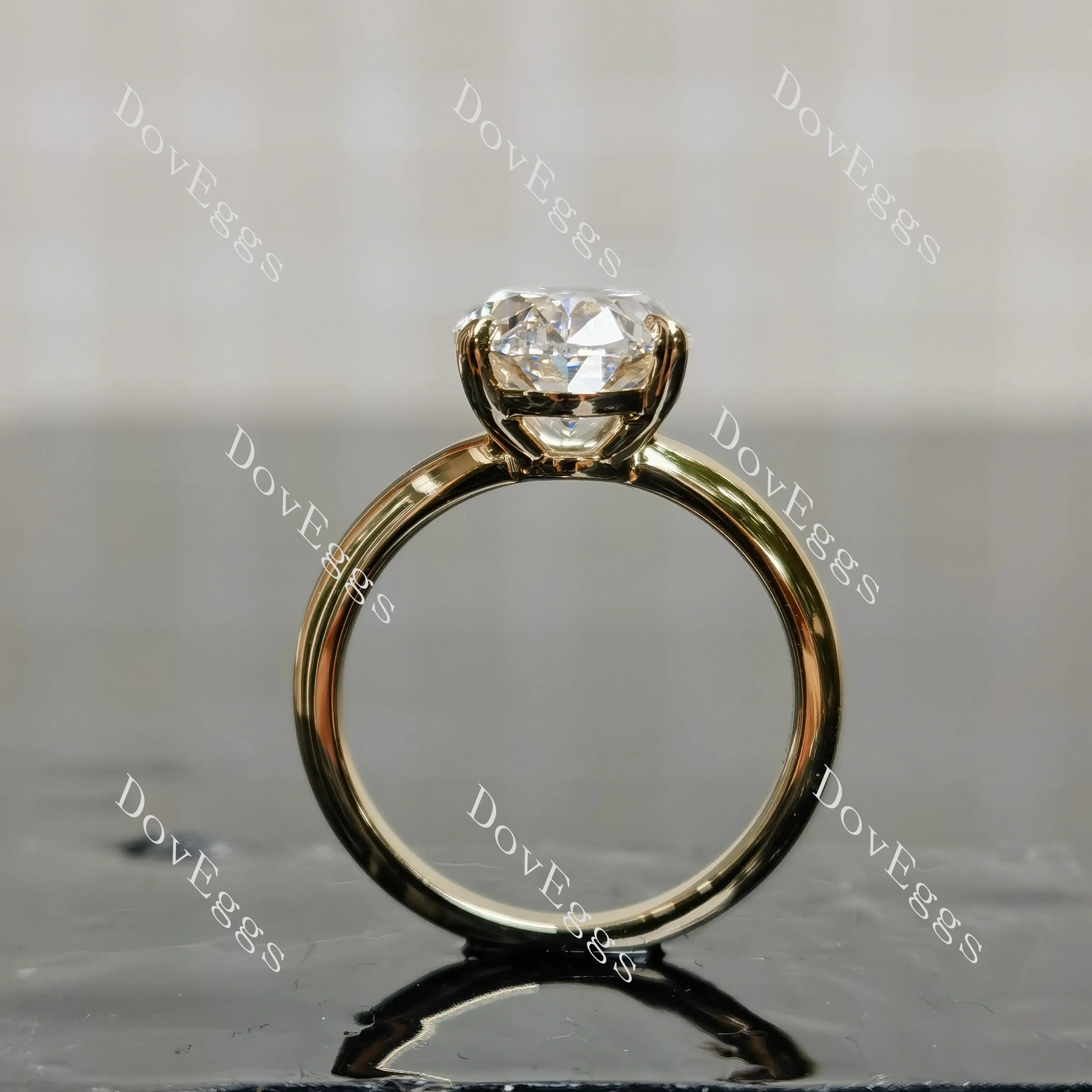 Oval solitaire moissanite engagement ring| DovEggs