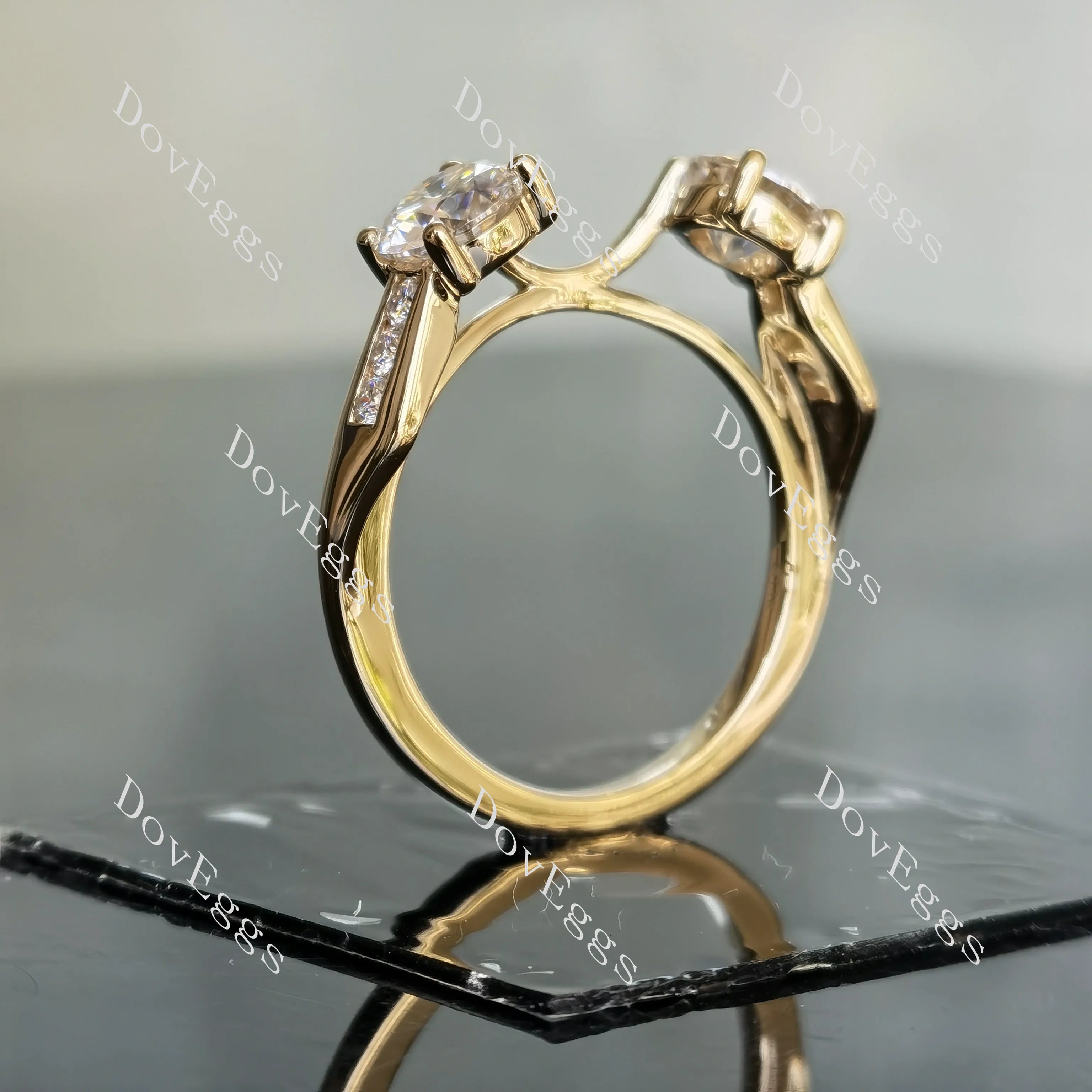 One More Day 2 pieces of 1ct round channel set moissanite wedding band-2.0mm band width