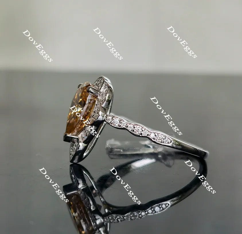 Doveggs halo colored moissanite engagement ring only