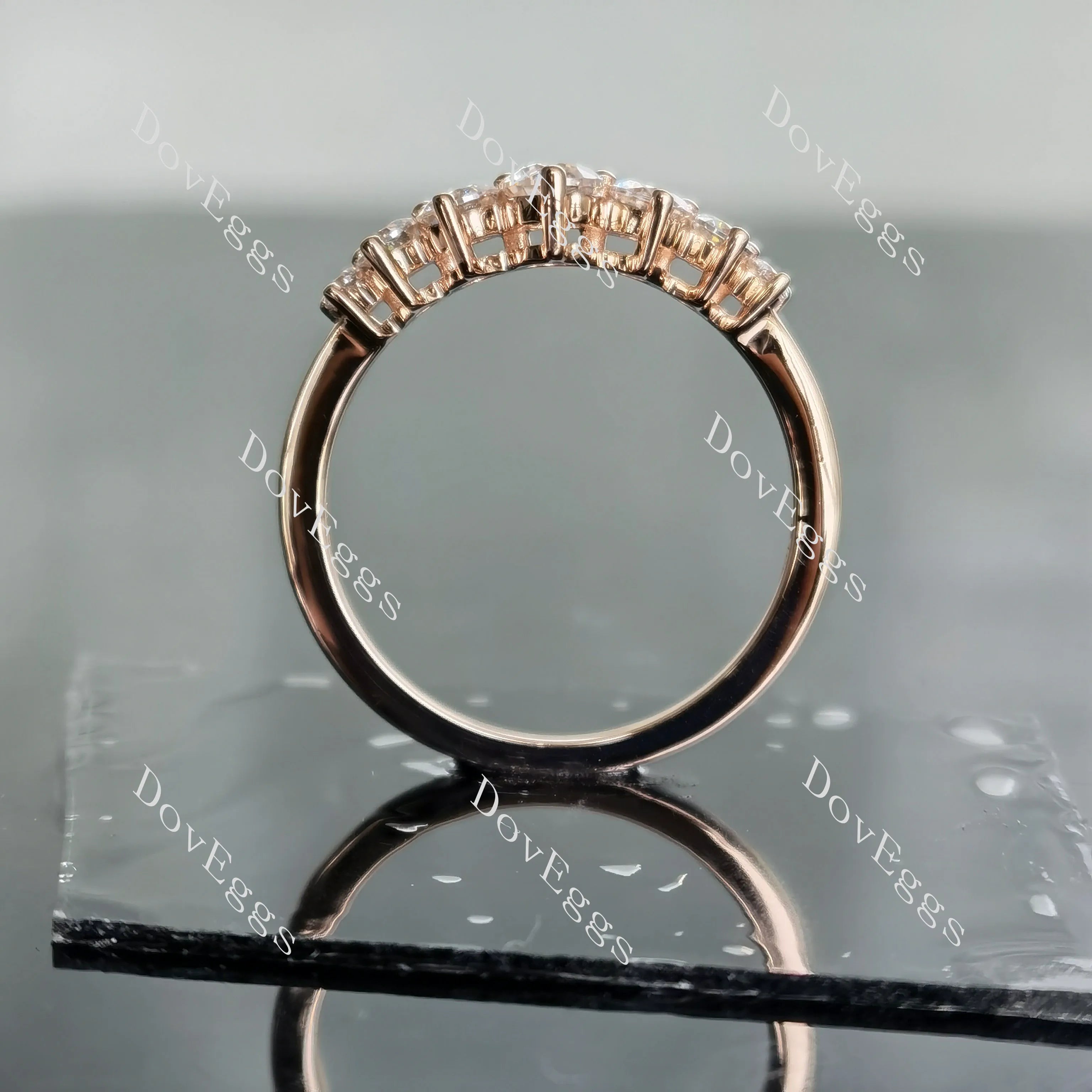 Doveggs round moissanite/lab grown diamond wedding band for women-1.6mm band width