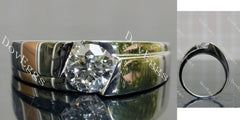 Doveggs round pave solitaire moissanite engagement ring