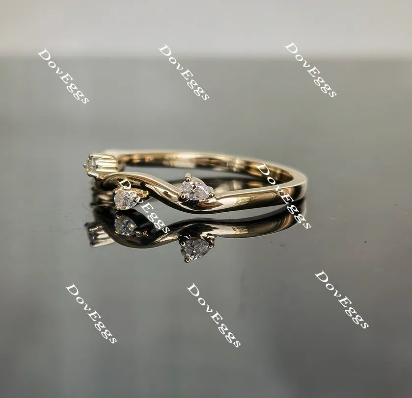 Doveggs leaves shape moissanite/lab grown diamond wedding band for women-1.8mm band width