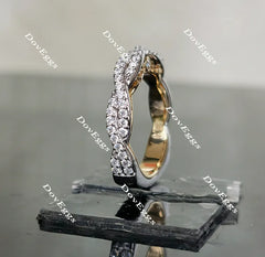 Doveggs round vintage pave moissanite band/lab grown diamond wedding band-3.3mm band width