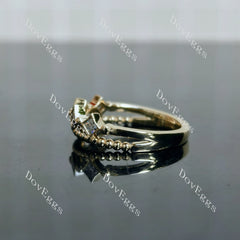 DovEggs art deco princess moissanite/lab grown diamond wedding band
