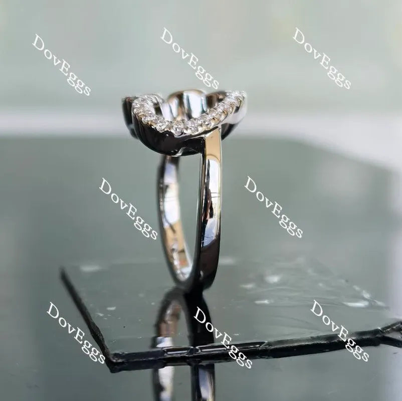 In Mayte honor: you are value round moissanite/lab grown diamond & colorded gem band-2.3mm band width