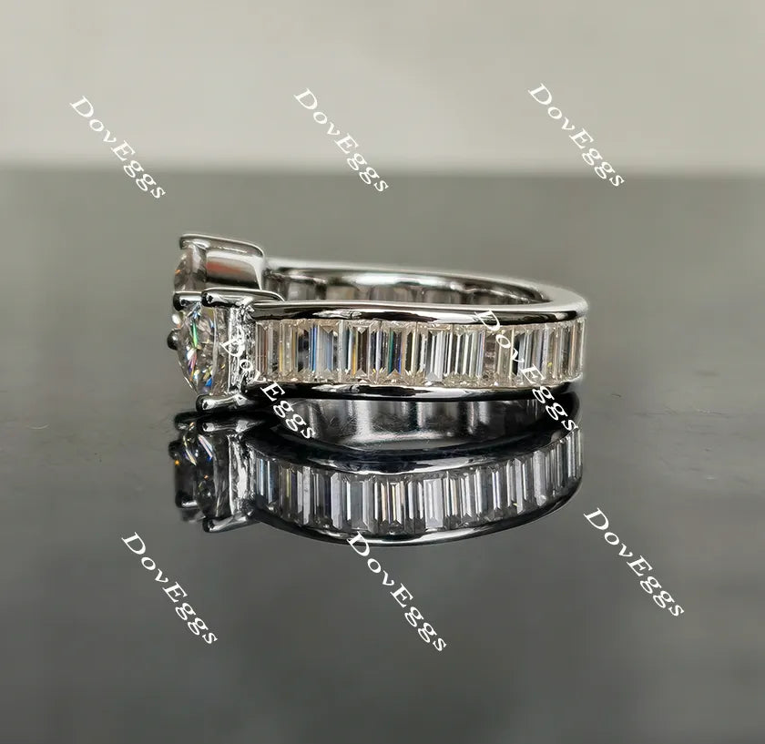 Doveggs trillion full eternity channel set moissanite wedding band-5.6mm band width