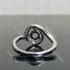 Doveggs round pave vintage wave moissanite engagement ring
