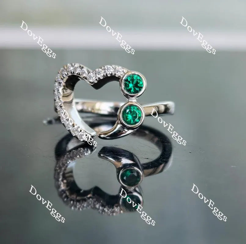 In Mayte honor: you are value round moissanite/lab grown diamond & colorded gem band-2.3mm band width