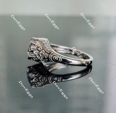 Doveggs round vintage moissanite engagement ring for women