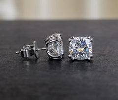 Doveggs solitaire cushion moissanite earrings for women