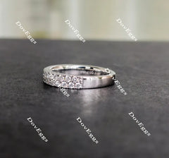 Doveggs round half eternity moissanite/lab grown diamond engagement ring wedding bands-2.8mm band width