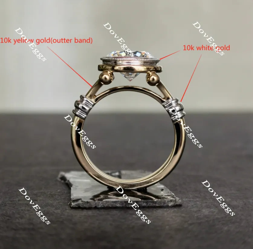 Doveggs round solitaire vintage moissanite engagement ring