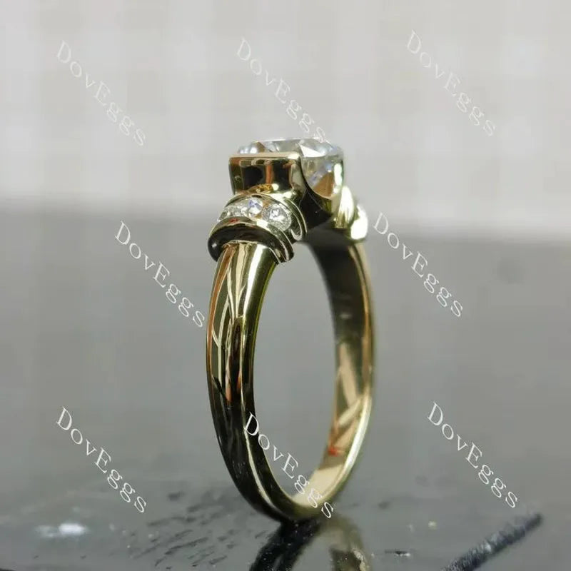 Doveggs bezel vintage engagement ring semi-mount only(Exclusively to DovEggs Stones)