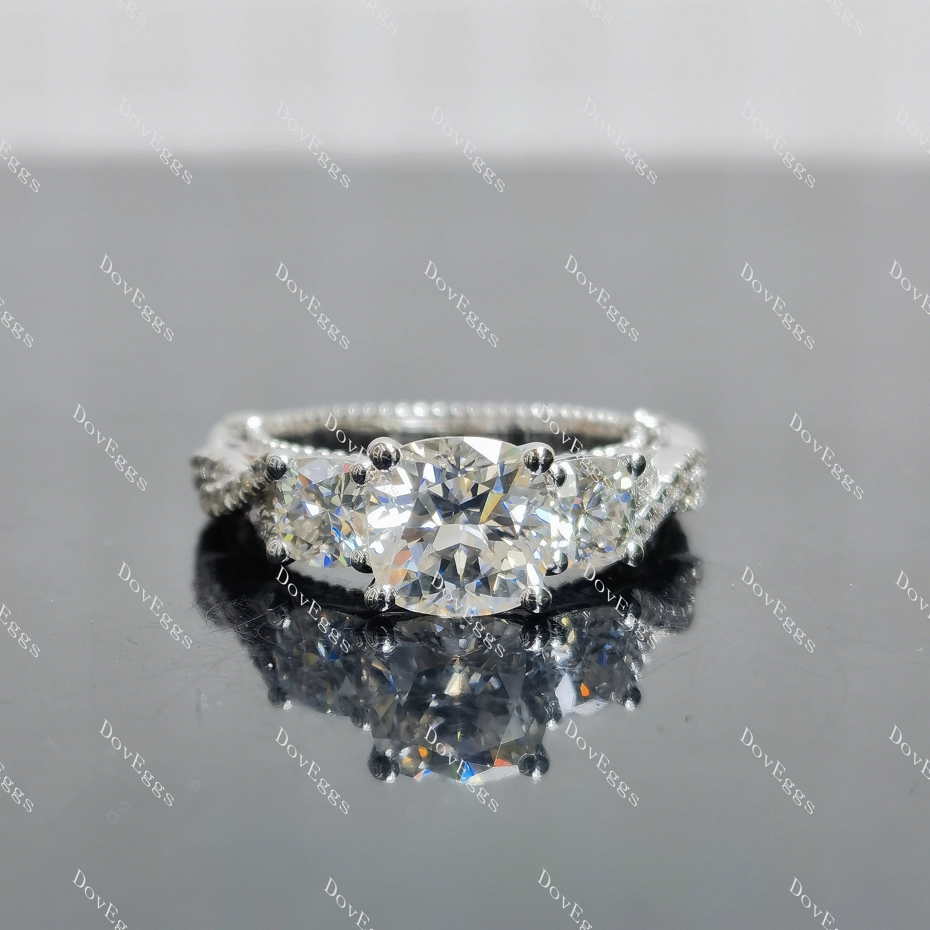 (size5.25) Doveggs 1.5ct cushion moissanite sterling silver engagement ring