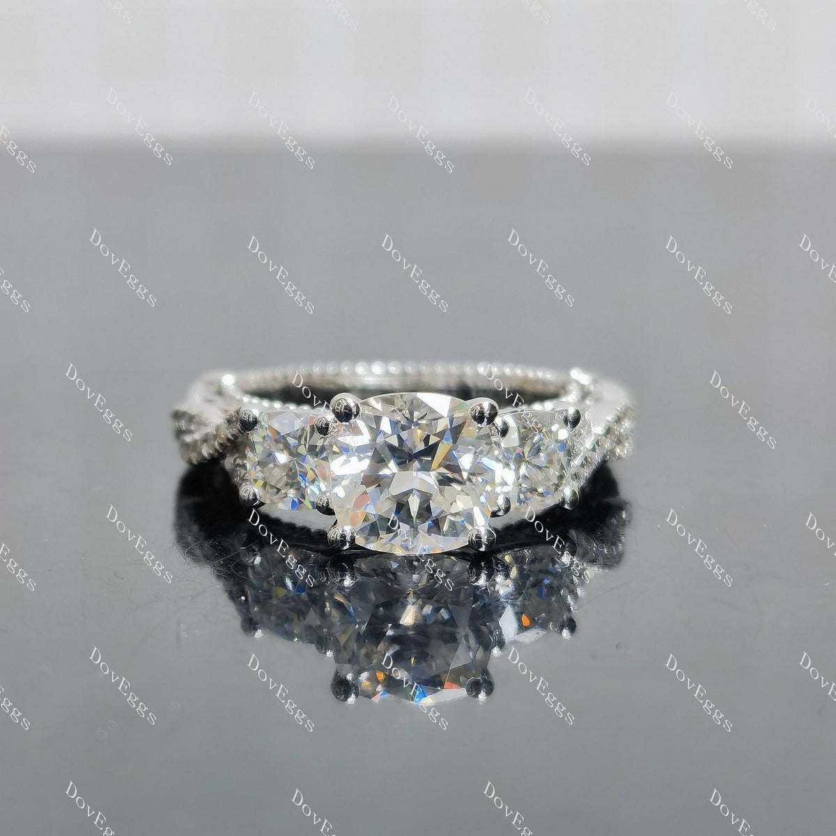 (size5.25) Doveggs 1.5ct cushion moissanite sterling silver engagement ring