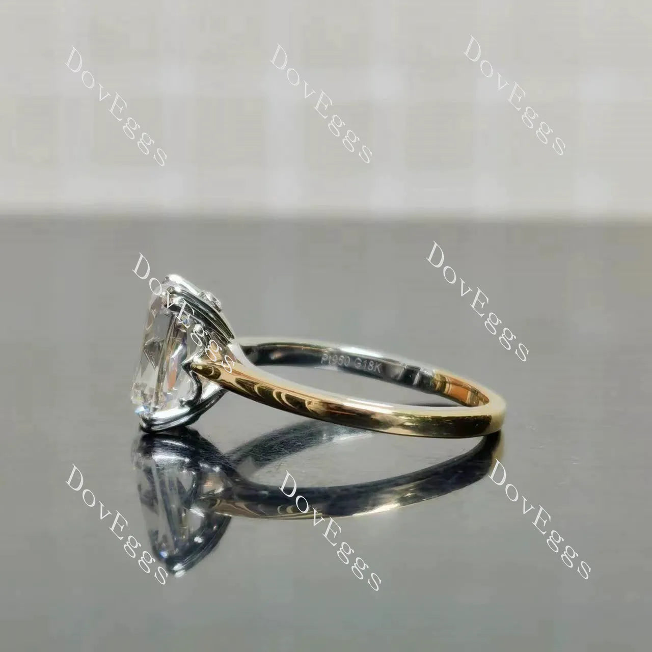 Doveggs Modified Elongated Cushion Solitaire Lab Grown Diamond Engagement Ring