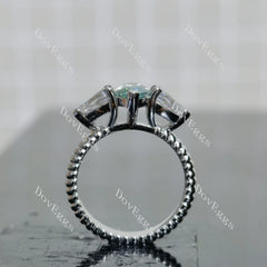 (size 4.75) Doveggs sterling silver 1ct marquise colored moissanite engagement ring