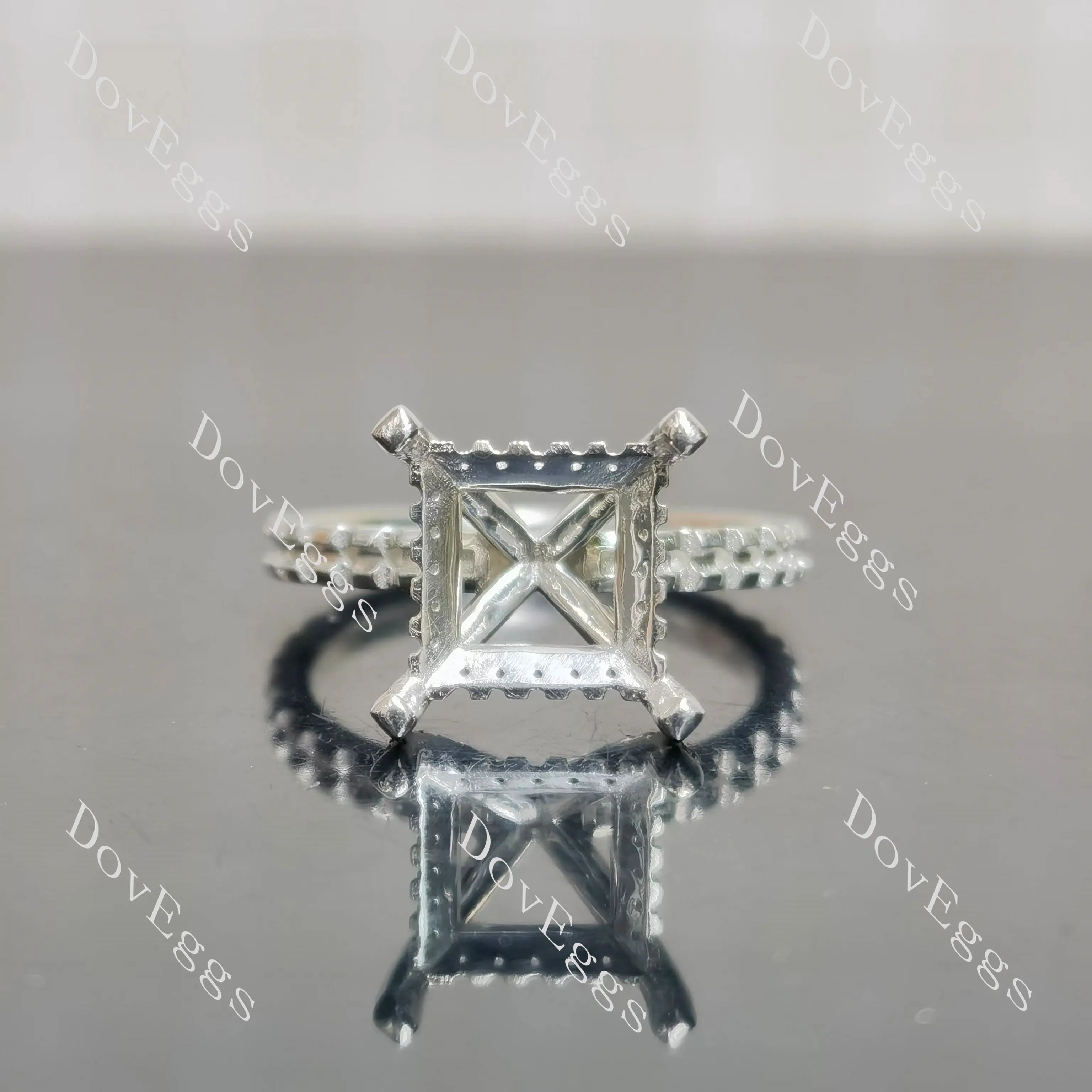 Doveggs pave engagement ring only semi-mount only(Exclusively to DovEggs Stones)