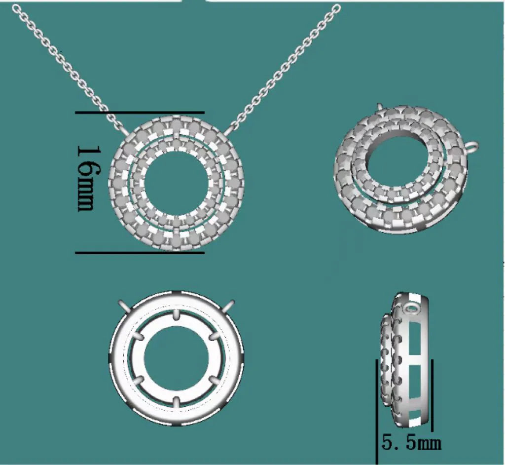 Doveggs round moissanite/lab grown diamond pendant necklace for women